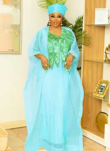 African Attire For Women Abaya Embroidery Plus Size Elegant Party Church Dress