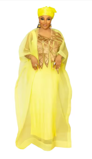 African Attire For Women Abaya Embroidery Plus Size Elegant Party Church Dress