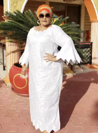 African Attire For Women Bazin Riche Embroidery Plus Size Elegant Party Church Dress